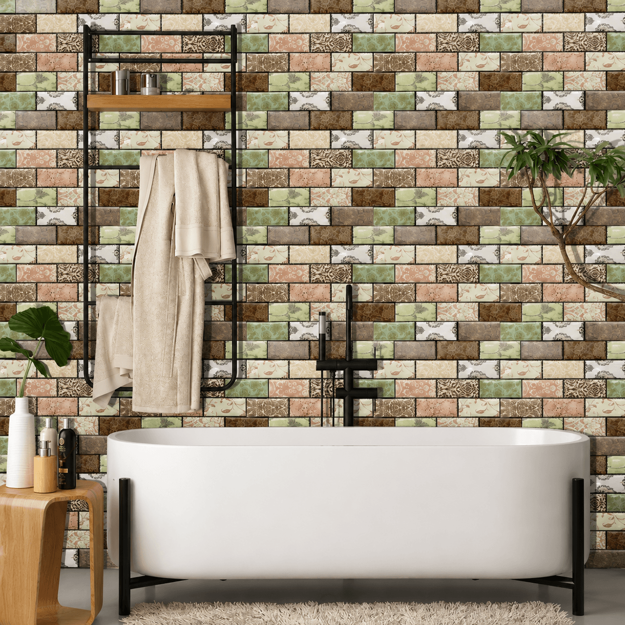 Mosaic-Design 20 — Brass mosaic surface