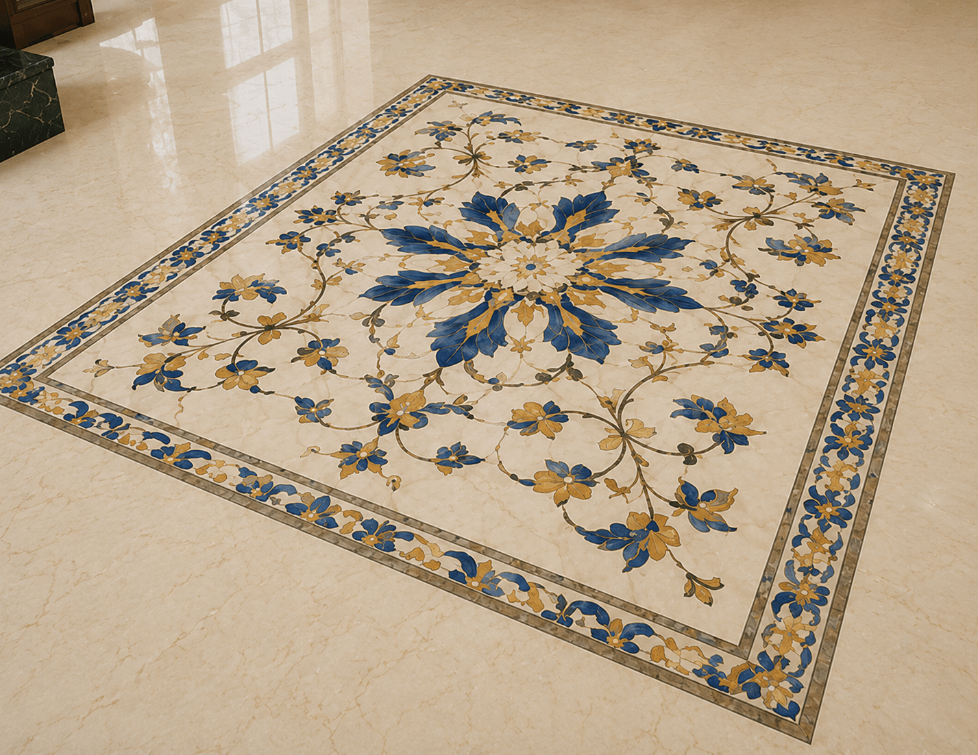 Inlay-Design 6 — Limestone inlay surface
