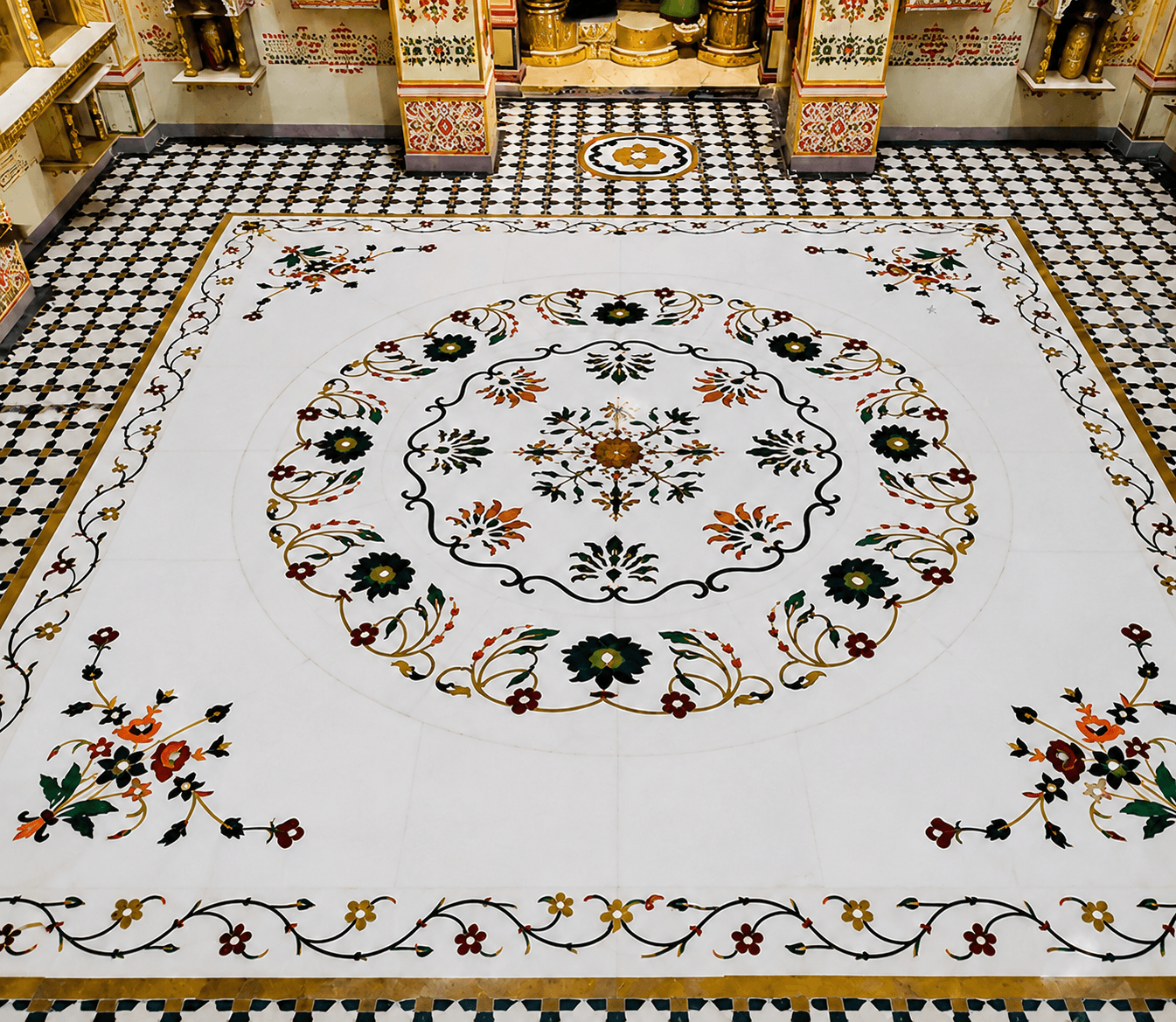 Inlay-Design 12 — Limestone inlay surface