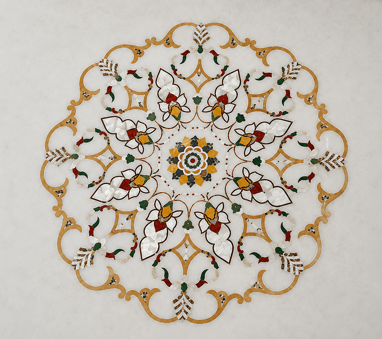 Inlay-Design 13 — Limestone inlay surface