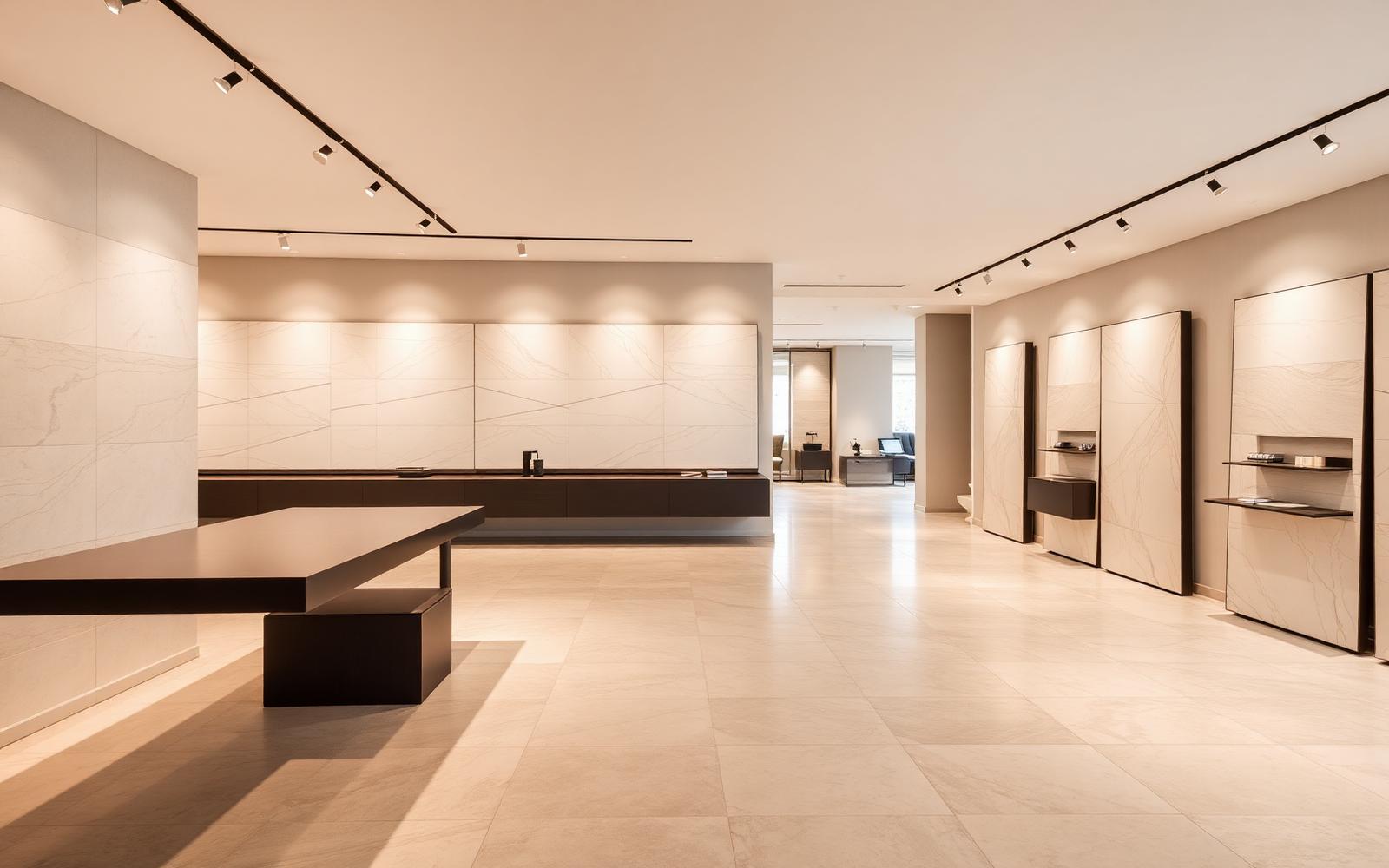 Qutone flagship showroom interior at MURLI, Jagatpuri